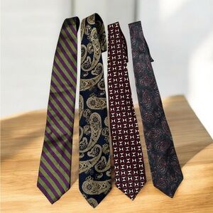 Elegant Men's Tie Set - Striped, Paisley, and Geometric Designs